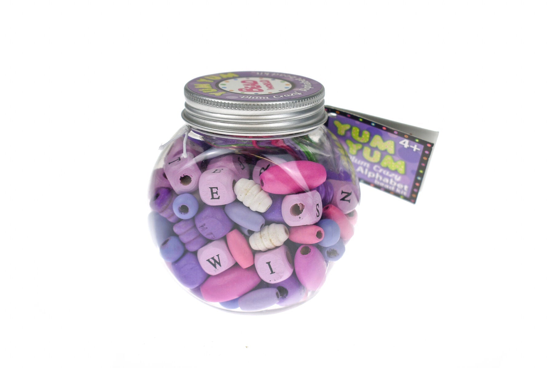 YUM YUM PURPLE PLUM CRAZY ALPHABET BEAD CRAFT KIT - Bamboo Sprout